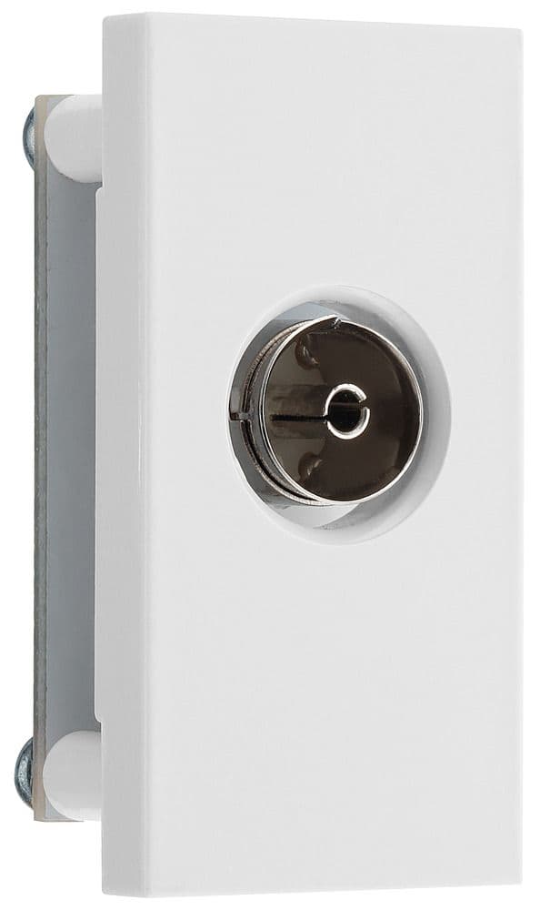 BG Electrical EMNSTVW Euro Module Coax Connection Insert Module White ...