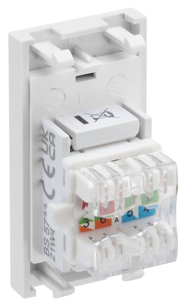 BG Electrical EMRJ45C6W Euro Module Data Module Insert RJ45 Cat6 IDC