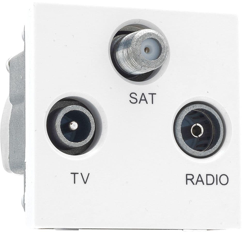 BG Electrical EMTVFMSAT2W Euro Module TV Radio Dual Satellite Module TV ...