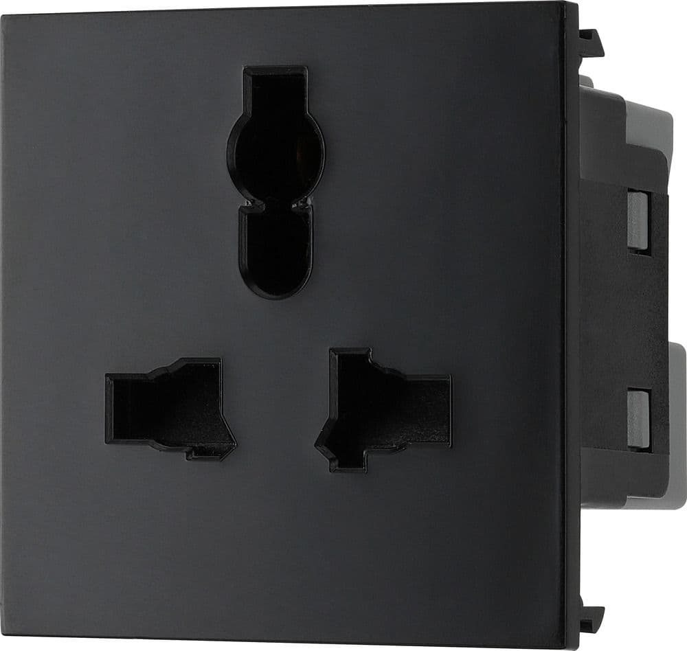 BG Electrical EMUNVB Euro Module Universal Unswitched Socket Power ...