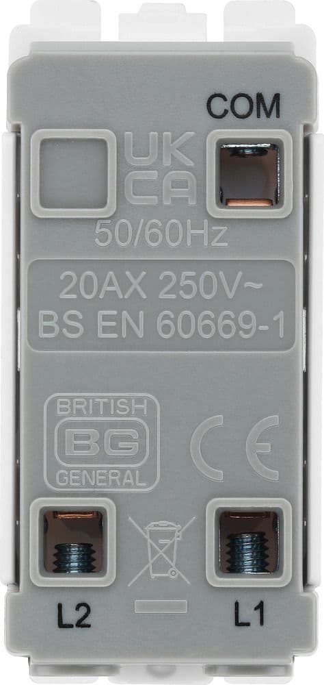 BG Electrical RBN12EL Grid 20AX Secret Key Switch Module 2 Way SP ...
