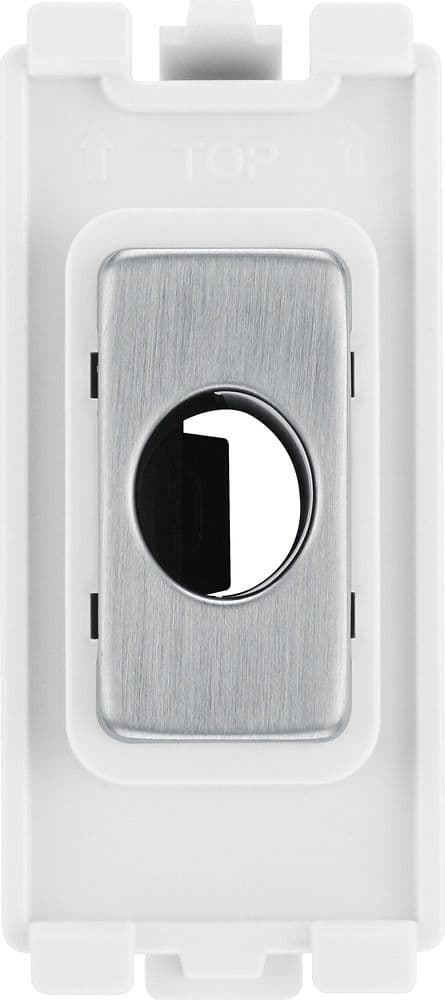 BG Electrical RBSFLEX Grid Flex Outlet Module Up To 10mm Brushed Steel