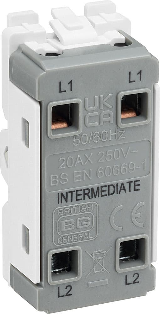 BG Electrical RFB13 Grid 20AX Switch Module Intermediate Matt Black