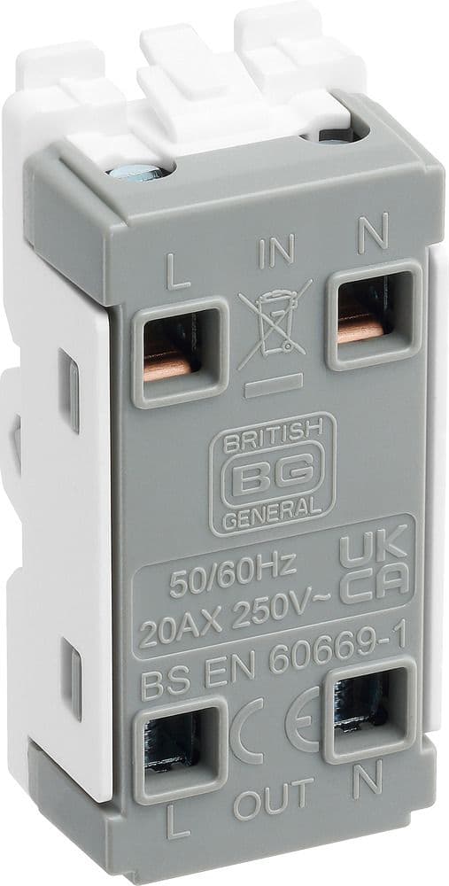 BG Electrical RPC30 Grid 20AX Switch Module Double Pole Chrome