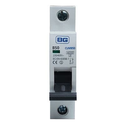 BG Electrical Single Pole, Breaking Capacity 6kA B Type CUMB50