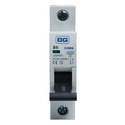 BG Electrical Single Pole, Breaking Capacity 6kA B Type CUMB6