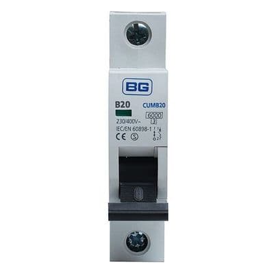BG Electrical Single Pole, Breaking Capacity 6kA CUMB20