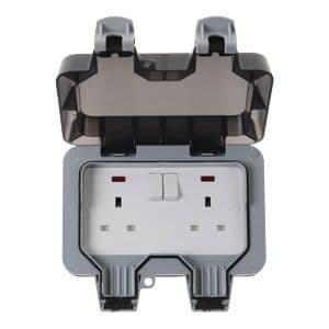 BG Electrical WP22, 2 Gang, 13 Amp Double Pole Switched Socket