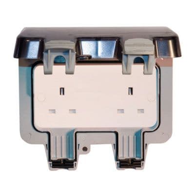 BG Electrical WP24, 2 Gang, 13 Amp Unswitched Socket