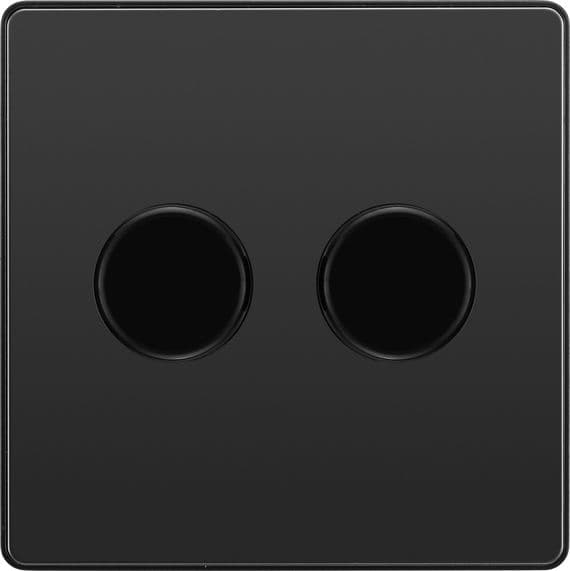 BG Evolve PCDBC82B Black Chrome Double Dimmer Switch 2 Way Trailing