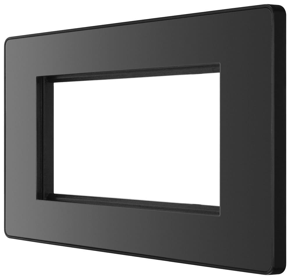 BG Evolve PCDBCEMR4B Black Chrome Rectangular Euro Module Front Plate 4 ...