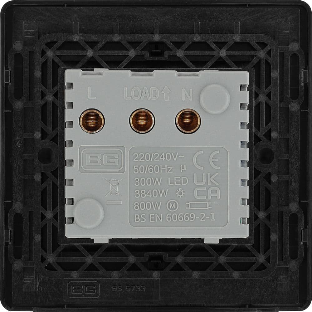 BG Evolve PCDBCKYCSB Black Chrome Single 16A Key Card Switch