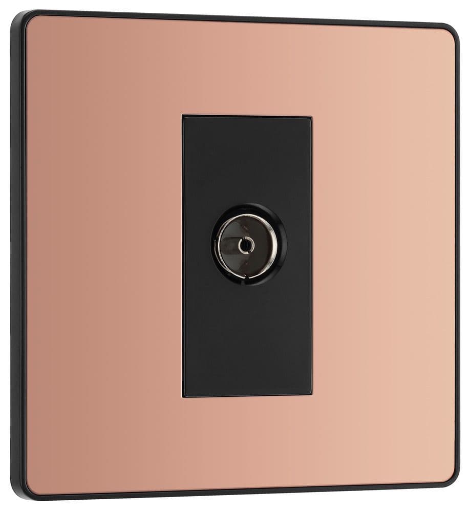 BG Evolve PCDCP60B Polished Copper Single Co-Ax Aerial Socket for TV or FM