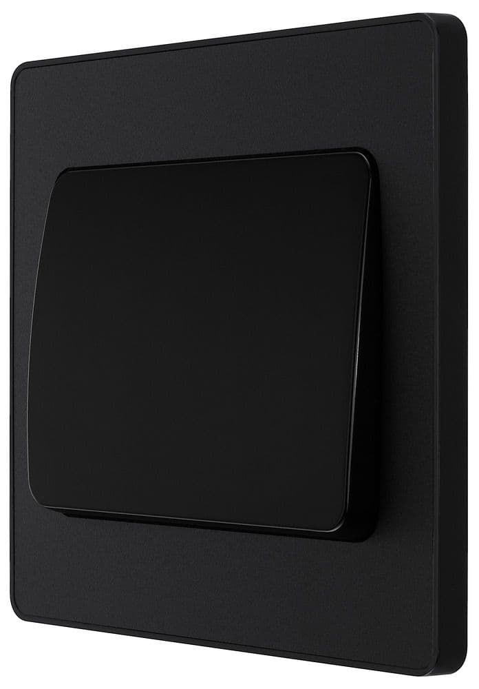 BG Evolve PCDMB12WB Matt Black 20A 16AX Single Switch 2 Way Wide Rocker