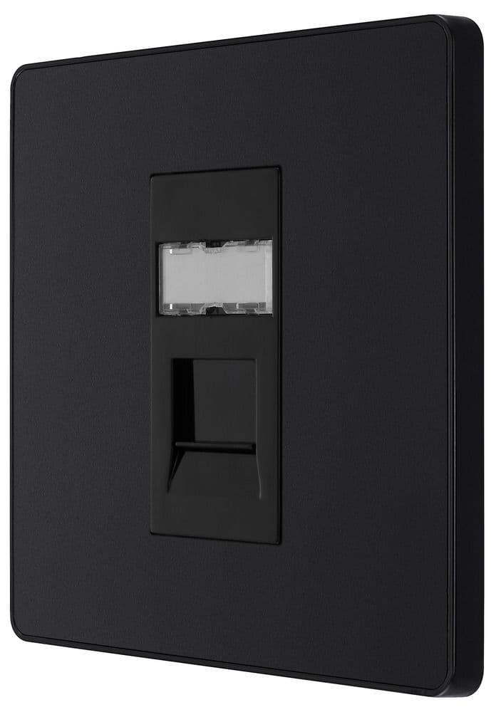 BG Evolve PCDMBRJ451B Matt Black Single RJ45 Telephone Socket IDC Type