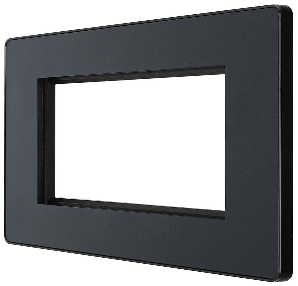 BG Evolve PCDMGEMR4B Matt Grey Rectangular Euro Module Front Plate 4 Module