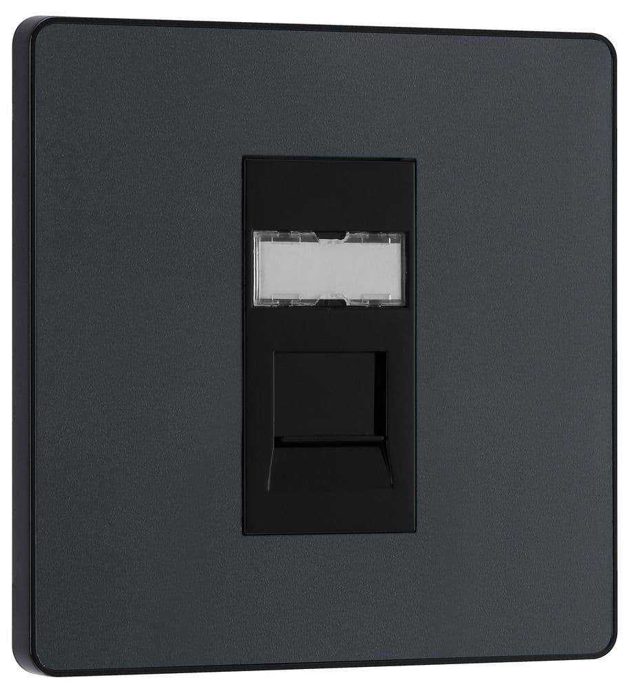 BG Evolve PCDMGRJ451B Matt Grey Single RJ45 Telephone Socket IDC Type