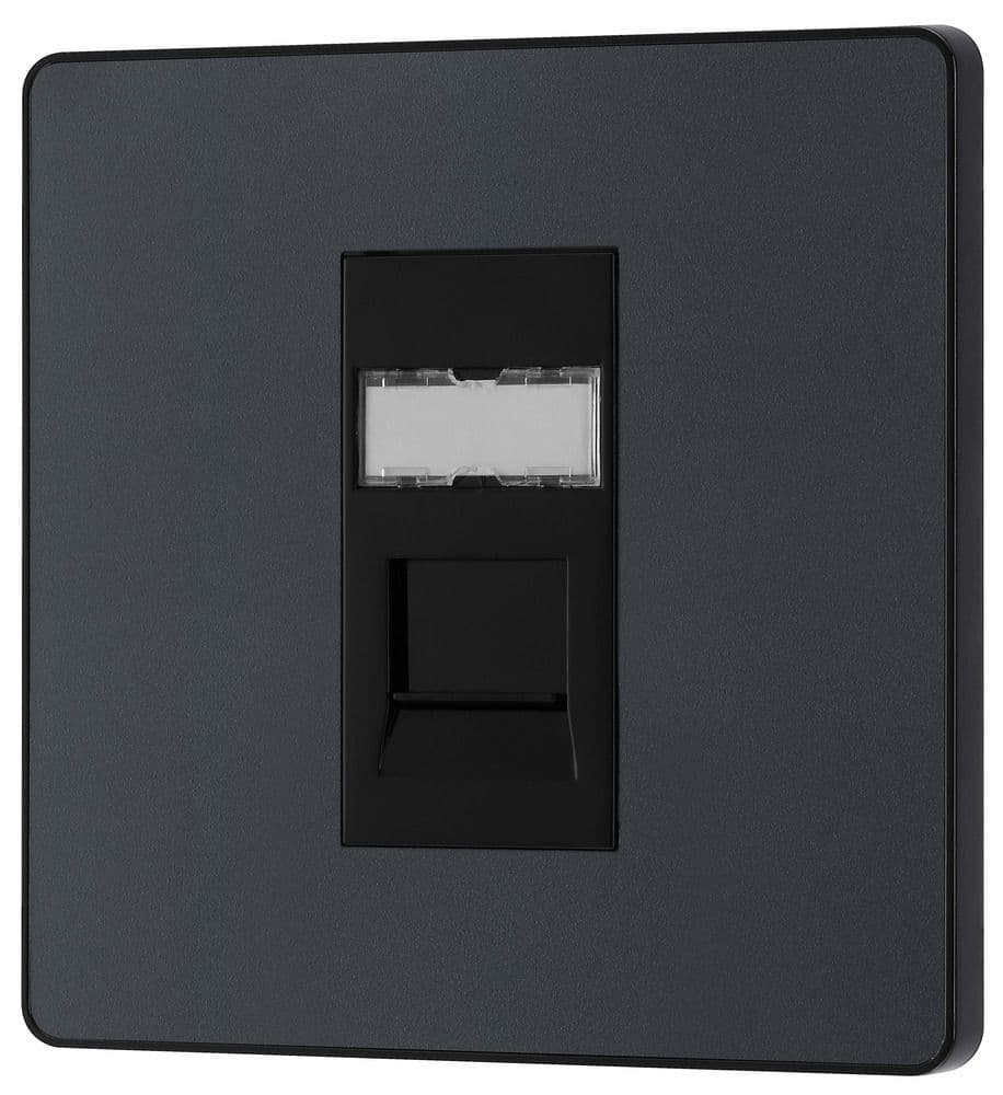 BG Evolve PCDMGRJ451B Matt Grey Single RJ45 Telephone Socket IDC Type
