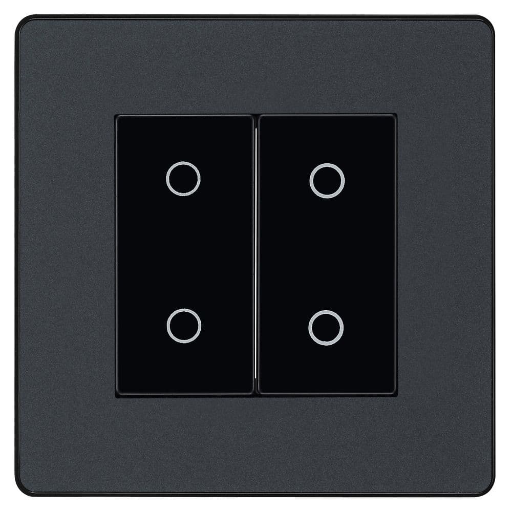 BG Evolve PCDMGTDM2B Matt Grey Double Touch Dimmer Switch 2 Way Master ...