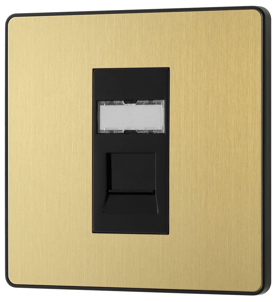 BG Evolve PCDSBRJ451B Satin Brass Single RJ45 Telephone Socket IDC Type