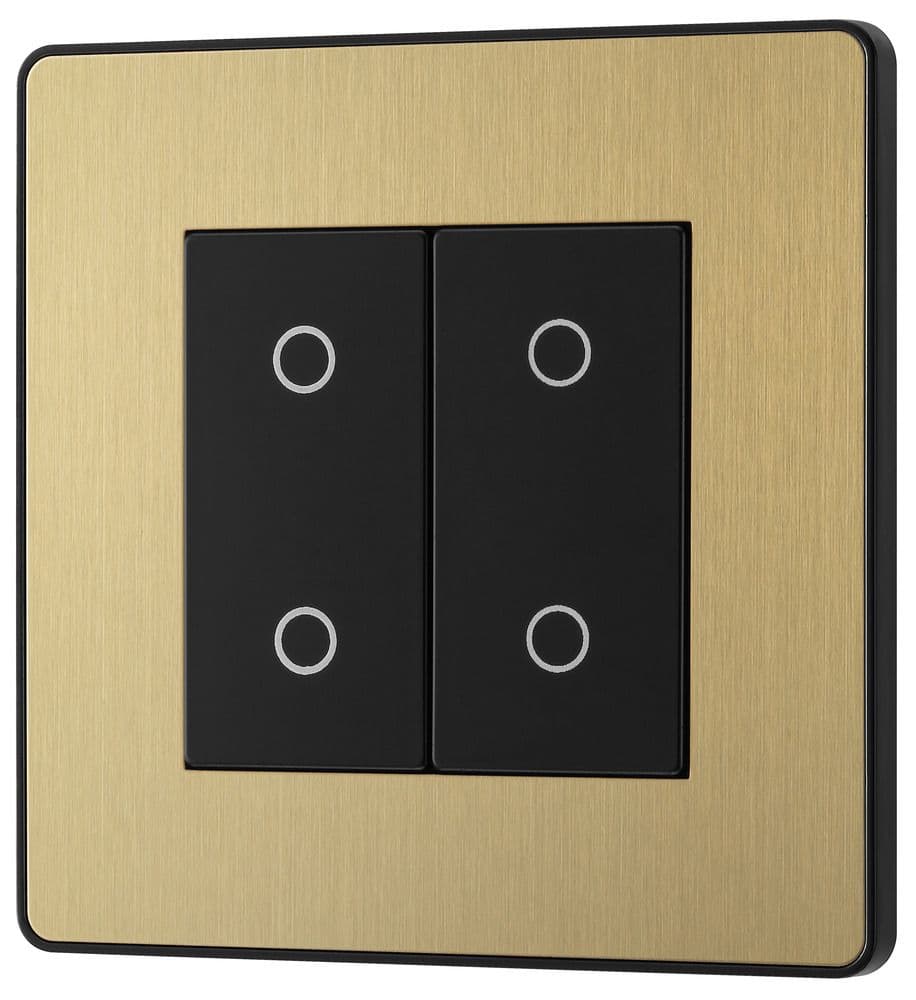 BG Evolve PCDSBTDM2B Satin Brass Double Touch Dimmer Switch 2 Way ...
