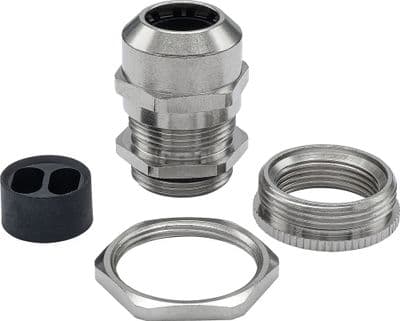 BG Fortress CPRGBF252 Brass Gland Kit for 2x2.5mm round cable c/w flat cable insert & locknut