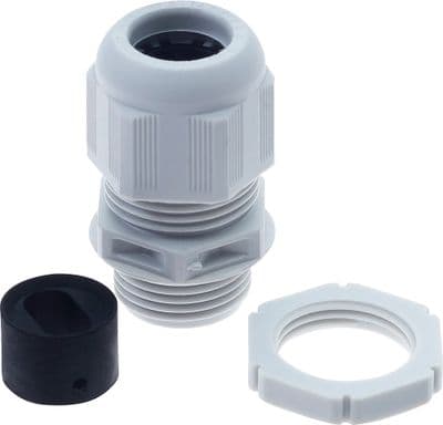 BG Fortress CPRGPF20 Grey Plastic Gland Kit for 2.5-4mm flat cable c/w flat cable insert & locknut