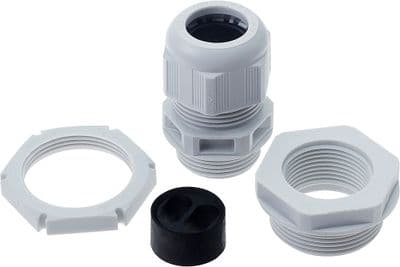 BG Fortress CPRGPF252 Grey Plastic Gland Kit for 2x2.5mm flat cable c/w flat cable insert & locknut