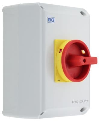 BG Fortress CPRSD4100 4 Pole 100A Rotary Isolator