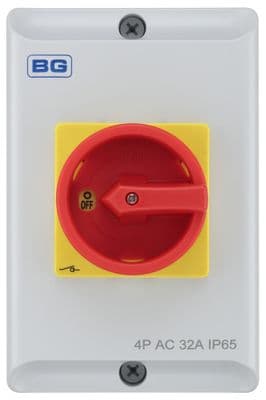 BG Fortress CPRSD432 4 Pole 32A Rotary Isolator
