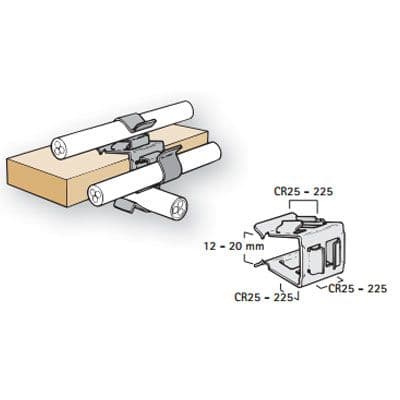 Britclips CRA Cable Run Adaptor for Flanges 12 - 20mm (Pack of 25)
