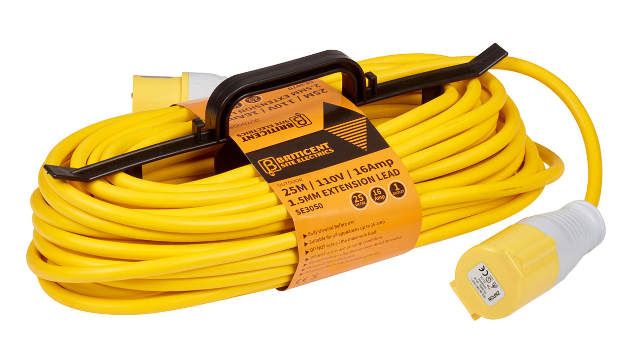 Briticent SE3050 25M 16A 1.5MM H Frame Extension Lead 110V
