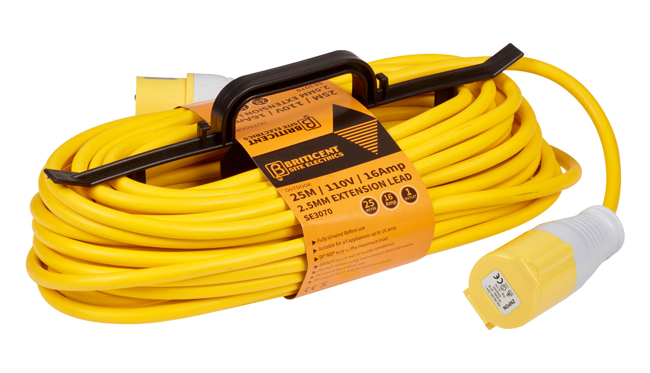 Briticent SE3070 25M 16A 2.5MM H Frame Extension Lead 110V