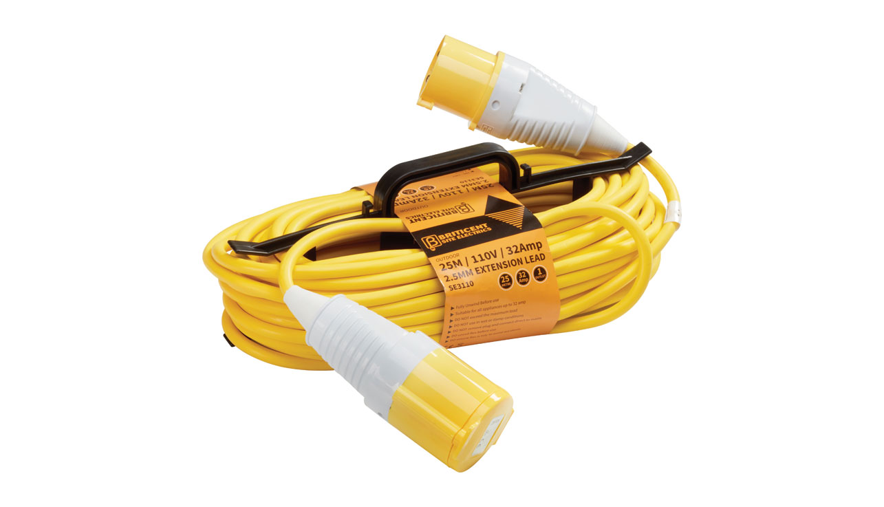 Briticent SE3110 25M 32A 2.5MM H Frame Extension Lead 110V