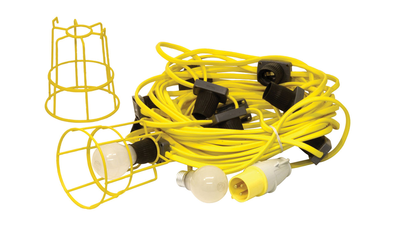 Briticent SEFLLEDES 22M 10x8W 2800K IP44 Lighting Festoon Kit with LED Lamps E27 110V