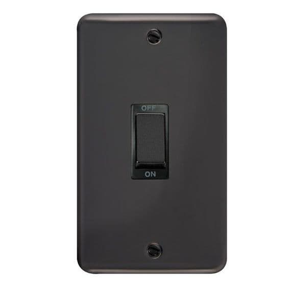 Click Deco Plus DPBN502BK 45A Ingot 2 Gang DP Switch Insert - Black Nickel