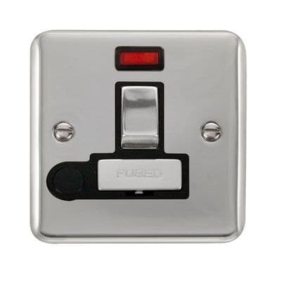 Click Deco Plus DPCH552BK 13A DP Switched Fused Spur Unit With Flex Outlet & Neon - Chrome