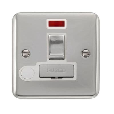Click Deco Plus DPCH552WH 13A DP Switched Fused Spur Unit With Flex Outlet & Neon - Chrome
