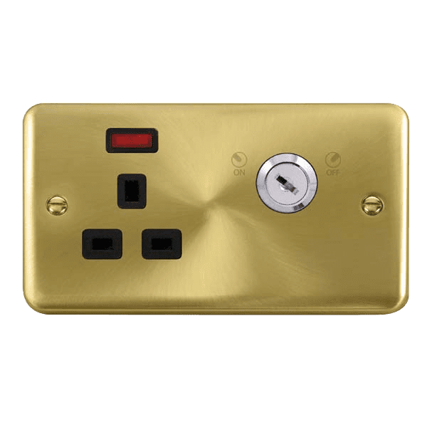 Click Deco Plus DPSB655BK 13A 1 Gang DP Lockable Socket Neon Satin ...