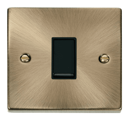 Click Deco VPAB025BK 1 Gang Intermediate 10AX Switch - Antique Brass