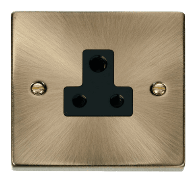 Click Deco VPAB038BK 5A Round Pin Socket Outlet - Antique Brass