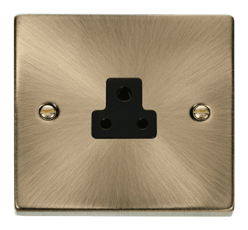 Click Deco VPAB039BK 2A Round Pin Socket Outlet - Antique Brass