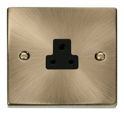 Click Deco VPAB039BK 2A Round Pin Socket Outlet - Antique Brass