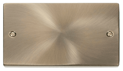 Click Deco VPAB061 2 Gang Blank Plate - Antique Brass