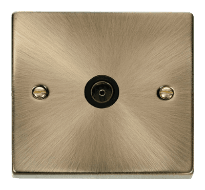 Click Deco VPAB065BK Single Coaxial Socket Outlet - Antique Brass