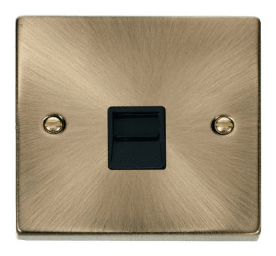Click Deco VPAB125BK Single Telephone Socket Outlet Secondary - Antique Brass