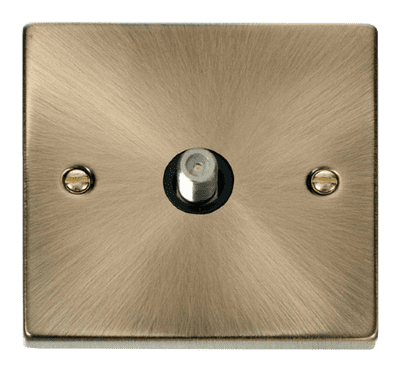 Click Deco VPAB156BK 1 Gang Satellite Socket Outlet - Antique Brass