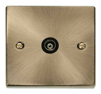 Click Deco VPAB158BK Single Isolated Coaxial Socket Outlet - Antique Brass