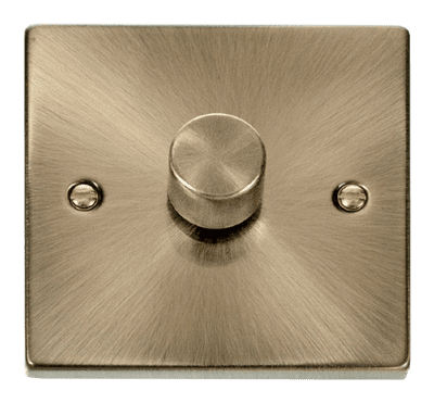 Click Deco VPAB161 1 Gang 2 Way 100W LED Dimmer Switch - Antique Brass