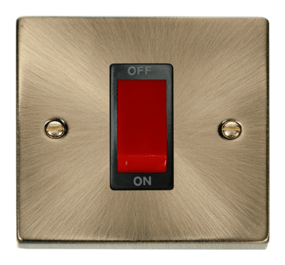 Click Deco VPAB200BK 1 Gang 45A DP Switch - Antique Brass